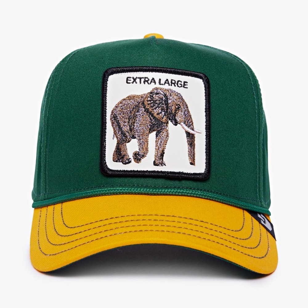Goorin Bros Elephant Extra Large Green/Yellow Snapback Baseball Cap One Size NWT